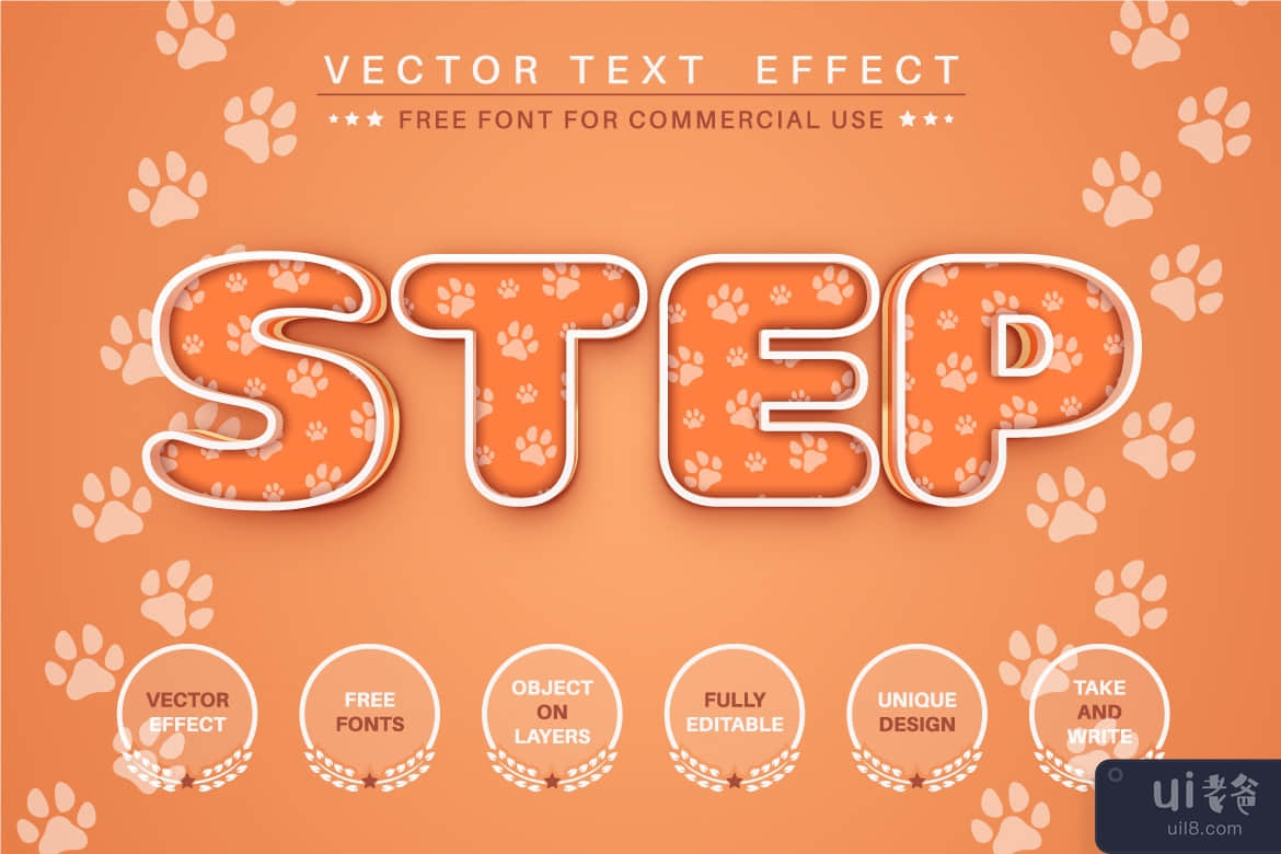 Fox 足迹 - 可编辑的文本效果、字体样式(Fox footprint - editable text effect, font style)插图2