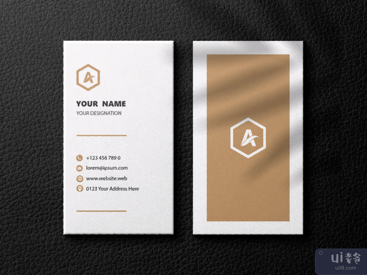 Alpha Corporation Business Card Template with Brown Color