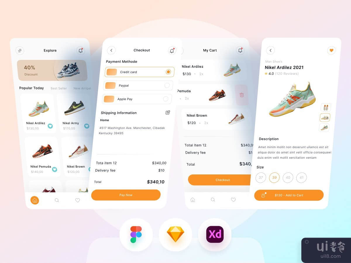 鞋类电商手机App(Shoes E-Commerce Mobile App)插图4