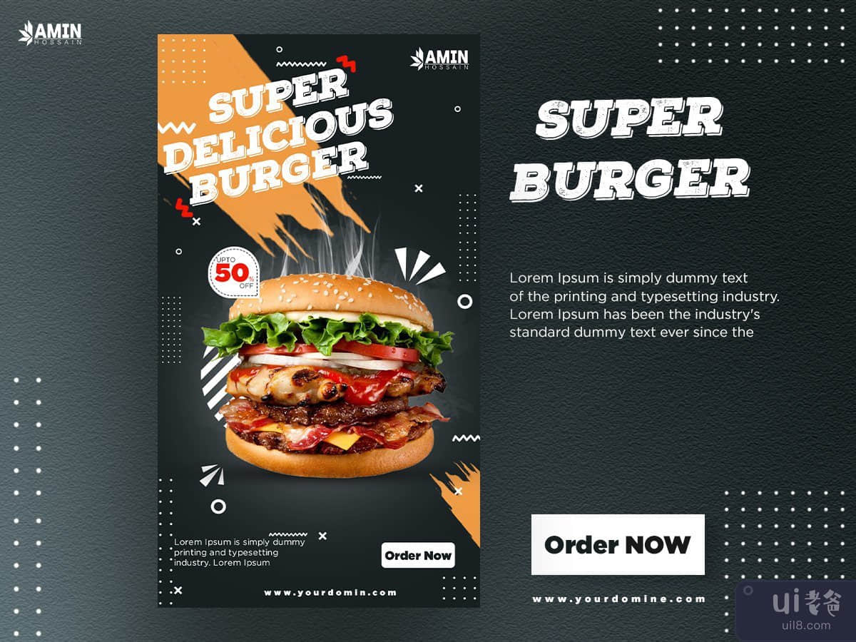 Super Burger Socia Banner Design