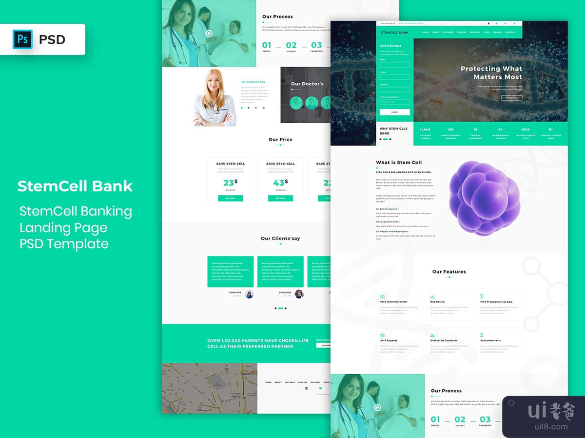 StemCell Banking Landing Page PSD Template