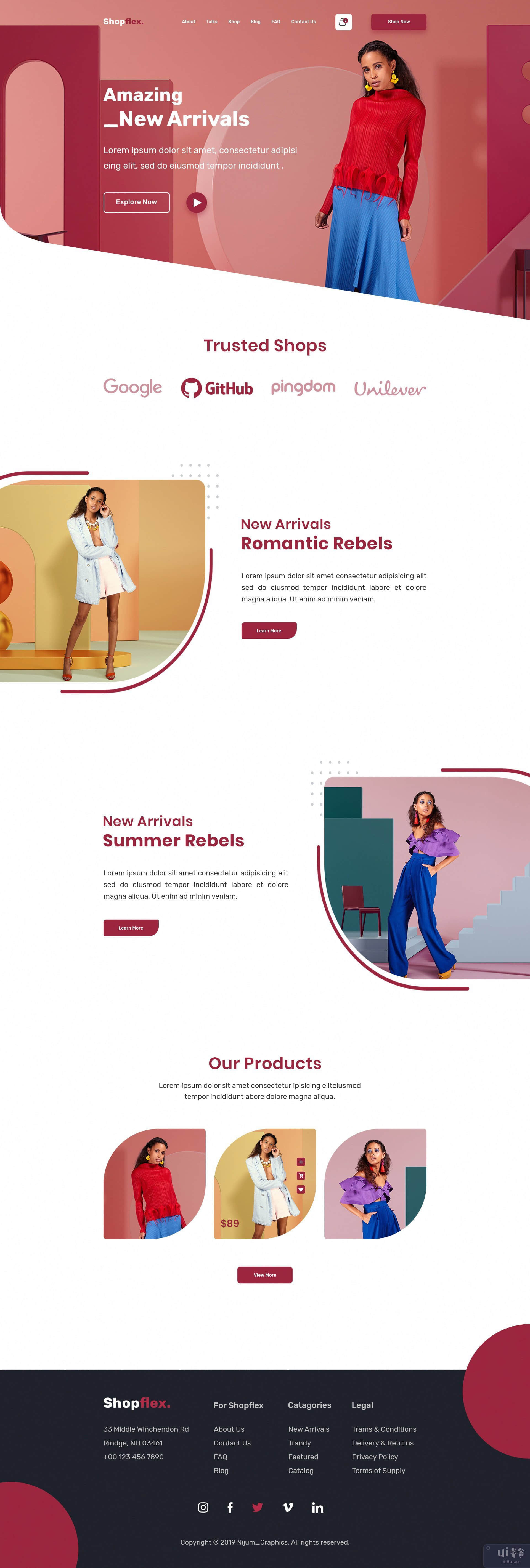Shopflex - 时装店主页(Shopflex - Fashion Store Homepage)插图