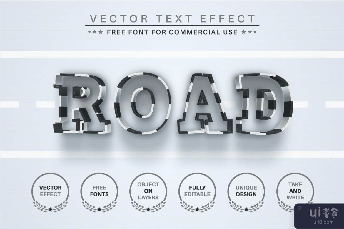 Drive - 可编辑的文本效果，字体样式(Drive - Editable Text Effect, Font Style)插图3