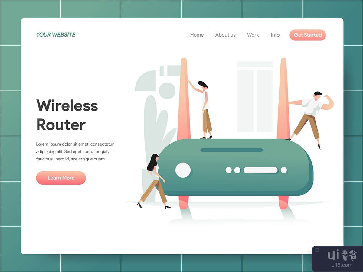 Wireless Router Illustration Concept