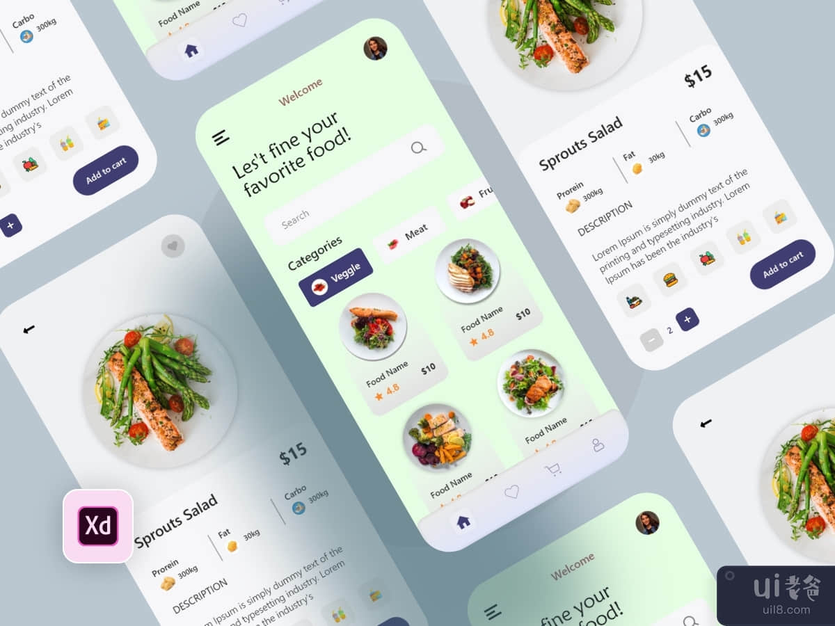 Food Recipe Mobile App UI