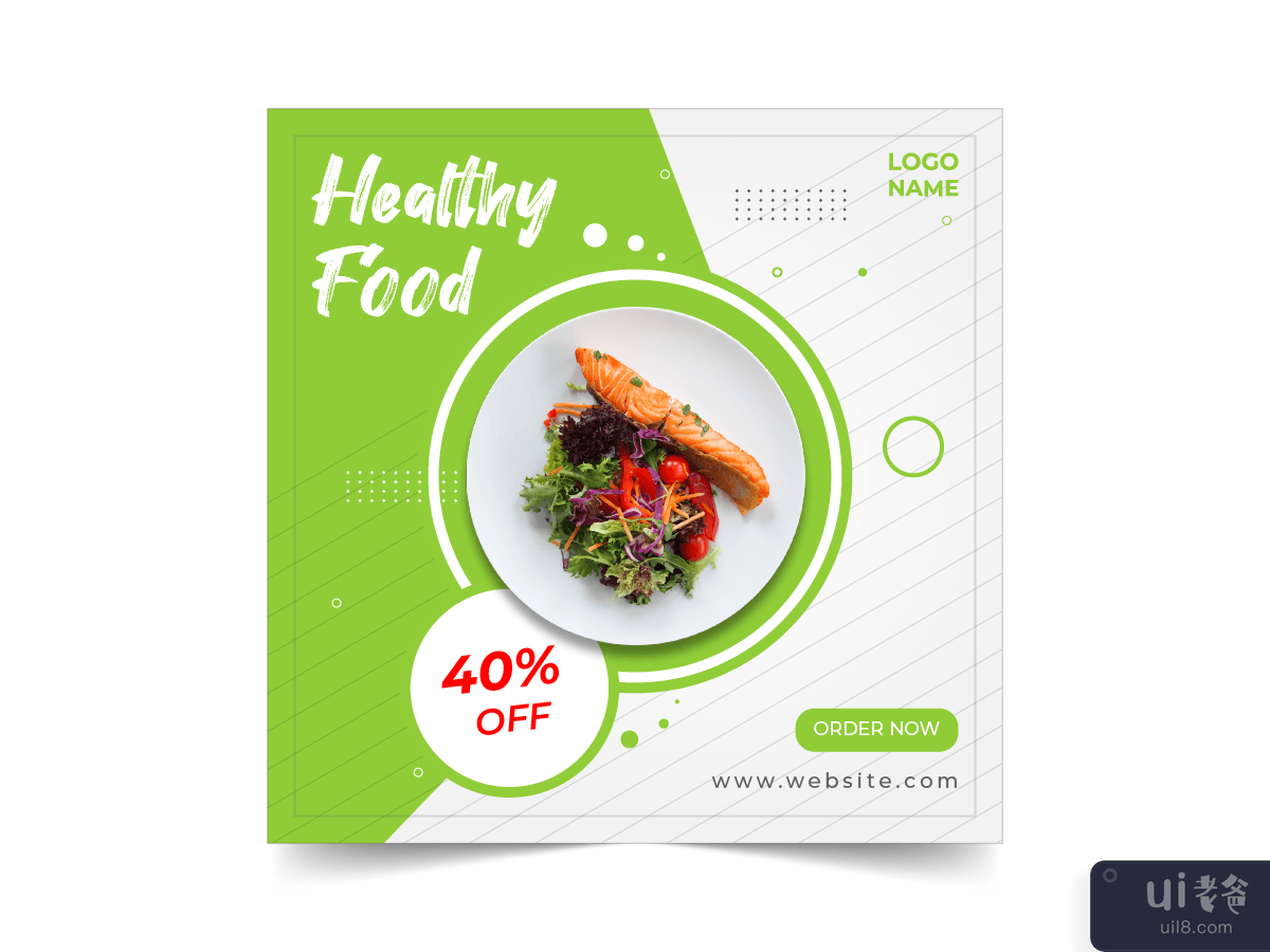 Healthy food social media post templates