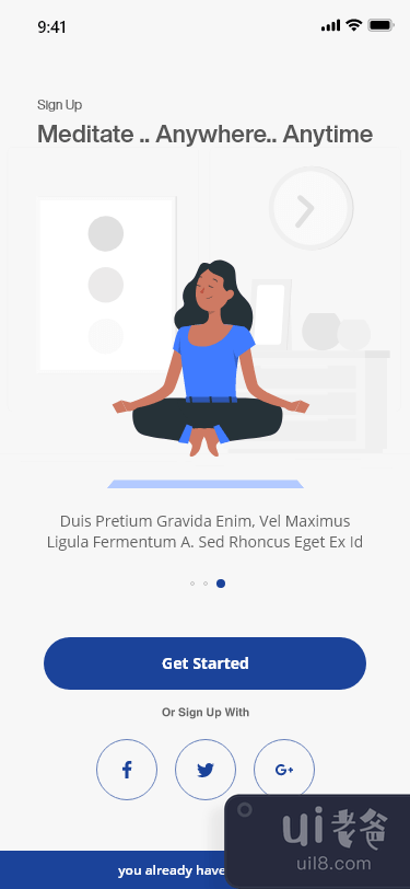 动画板载冥想应用程序(Animated Onboard Meditation App)插图