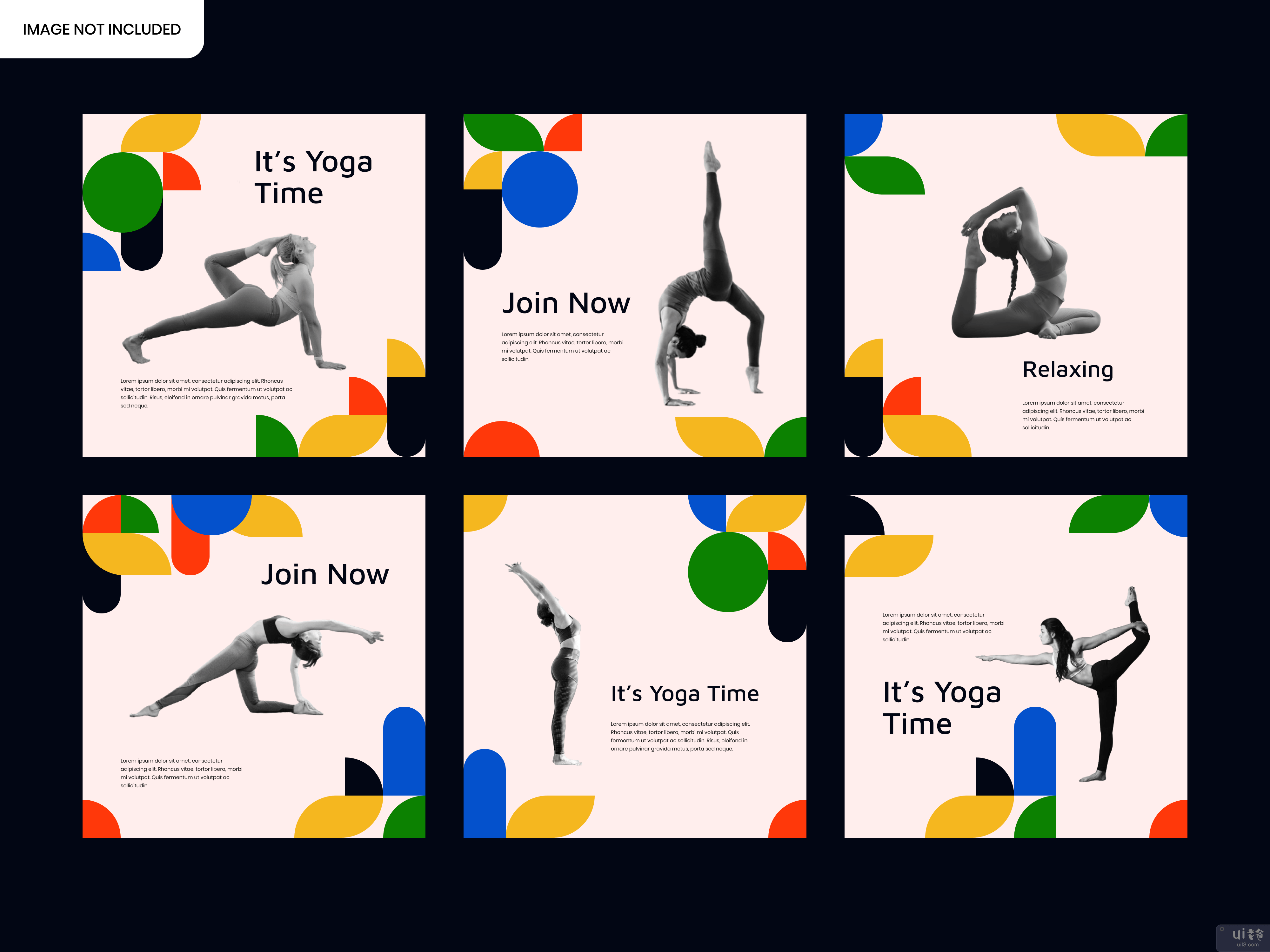 多彩运动瑜伽社交媒体 Instagram 帖子模板(Colorful Sport Yoga Social Media Instagram Post Template)插图