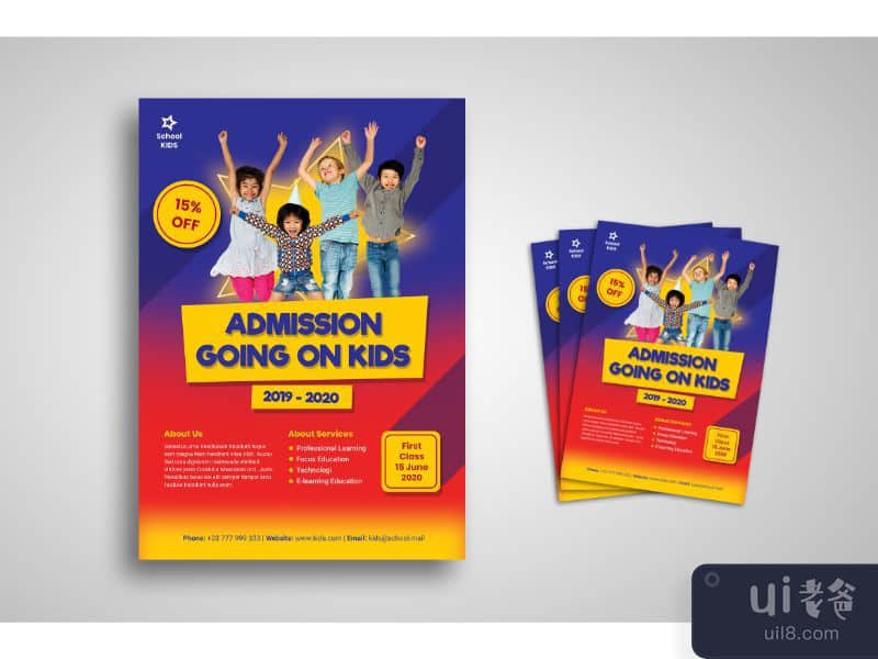 Flyer Template Kids Fun School Admission