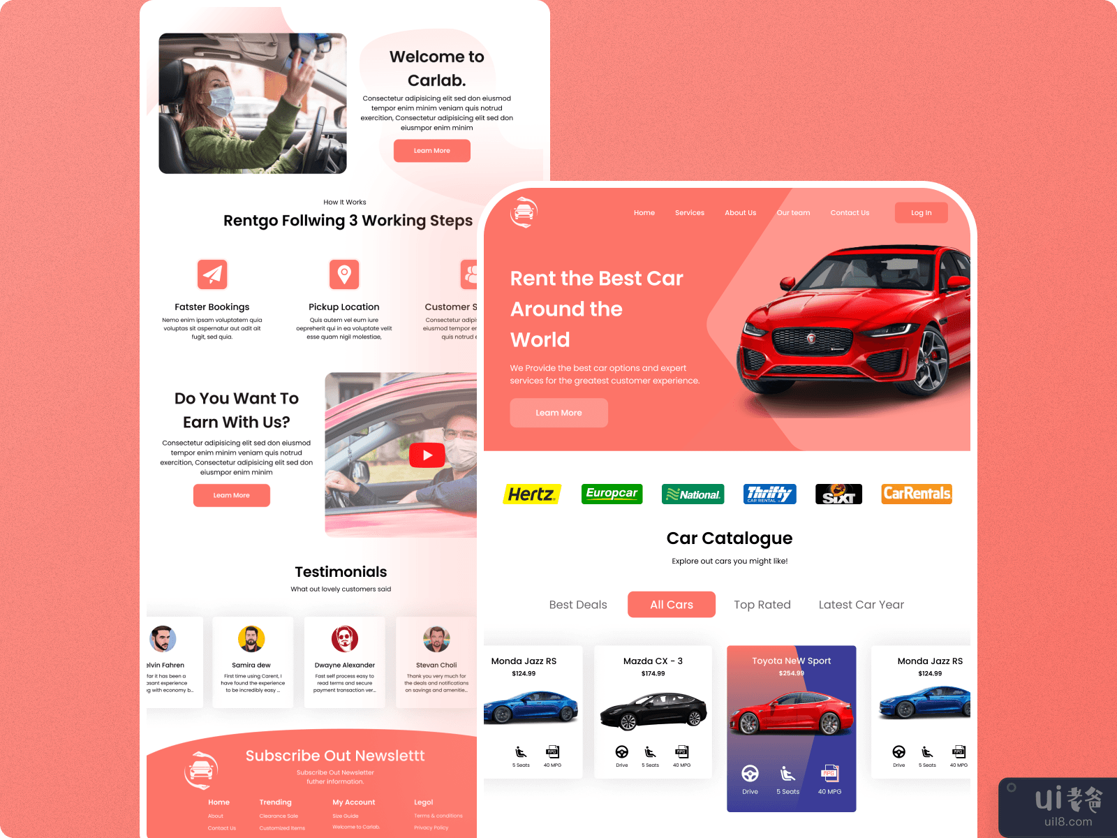 Car Website UI Design - Car Consultation