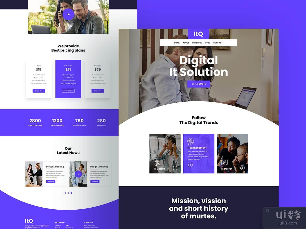 IT解决方案公司登陆页面模板(IT Solutions Company Landing Page Template)插图