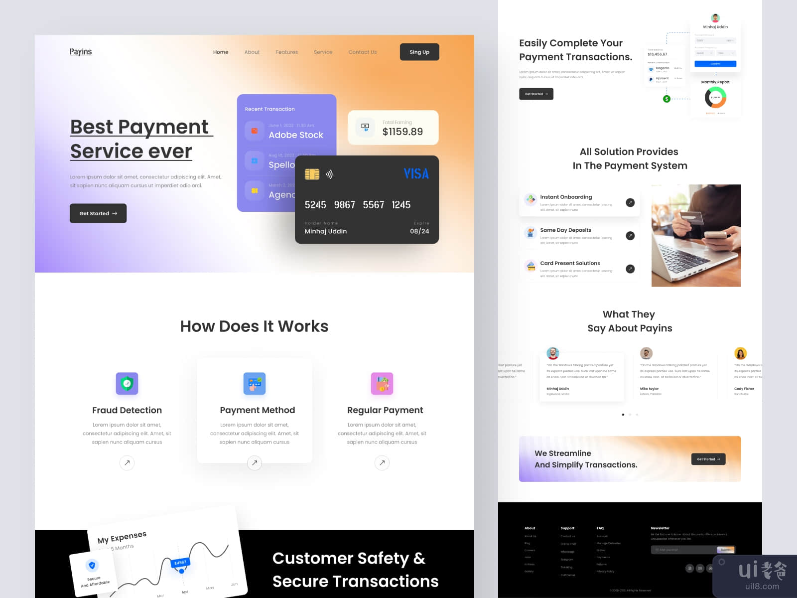 Online Payment Landing Page