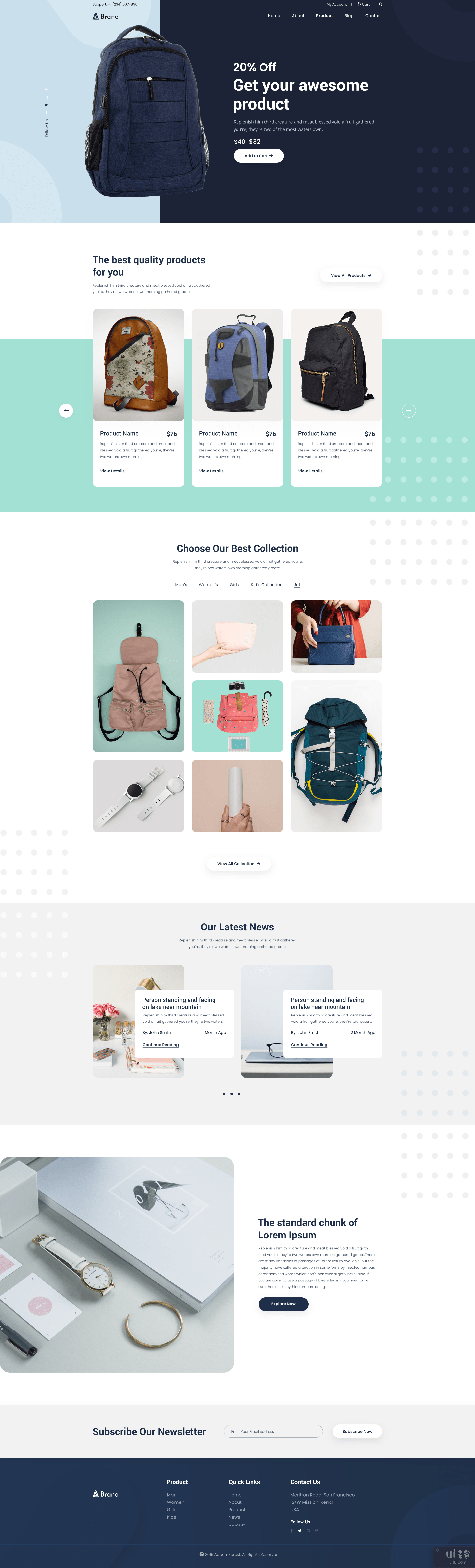 背包 - 电子商务商店模板(Backpack - Ecommerce Shop Template)插图