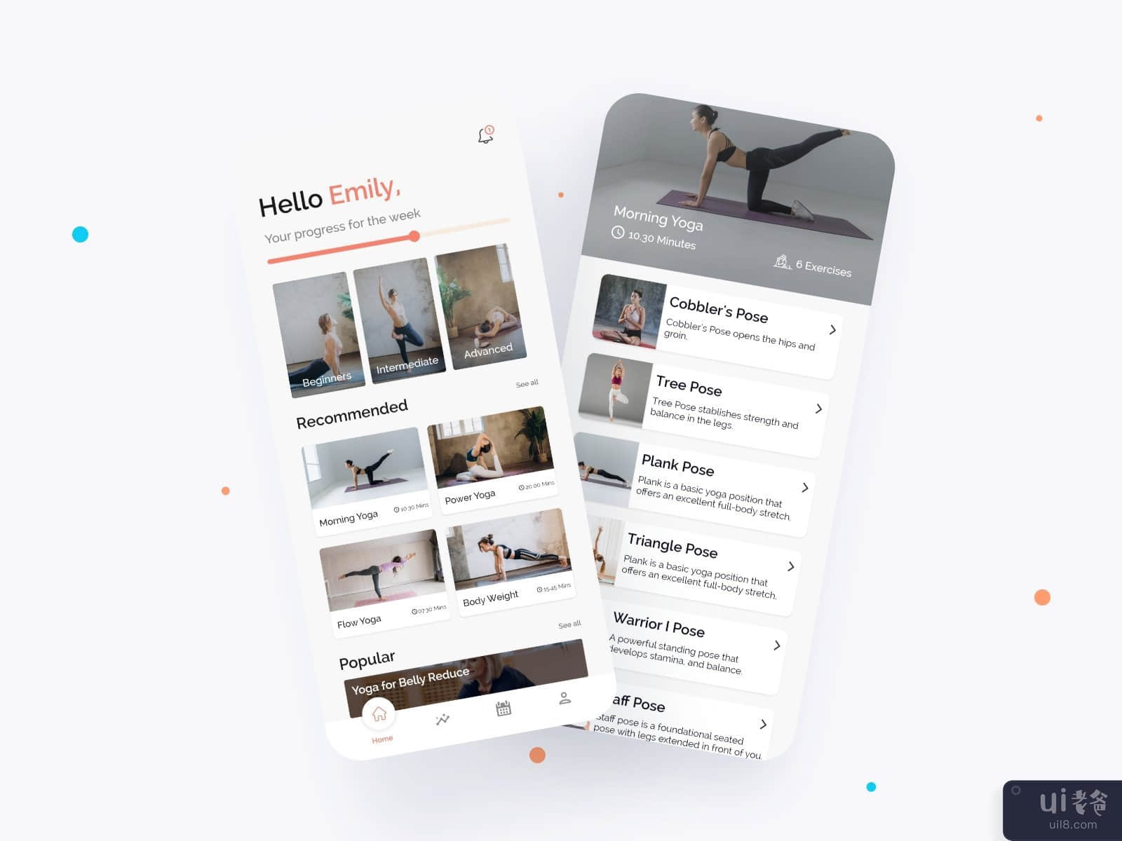 概念瑜伽应用程序用户界面(Concept Yoga App UI)插图