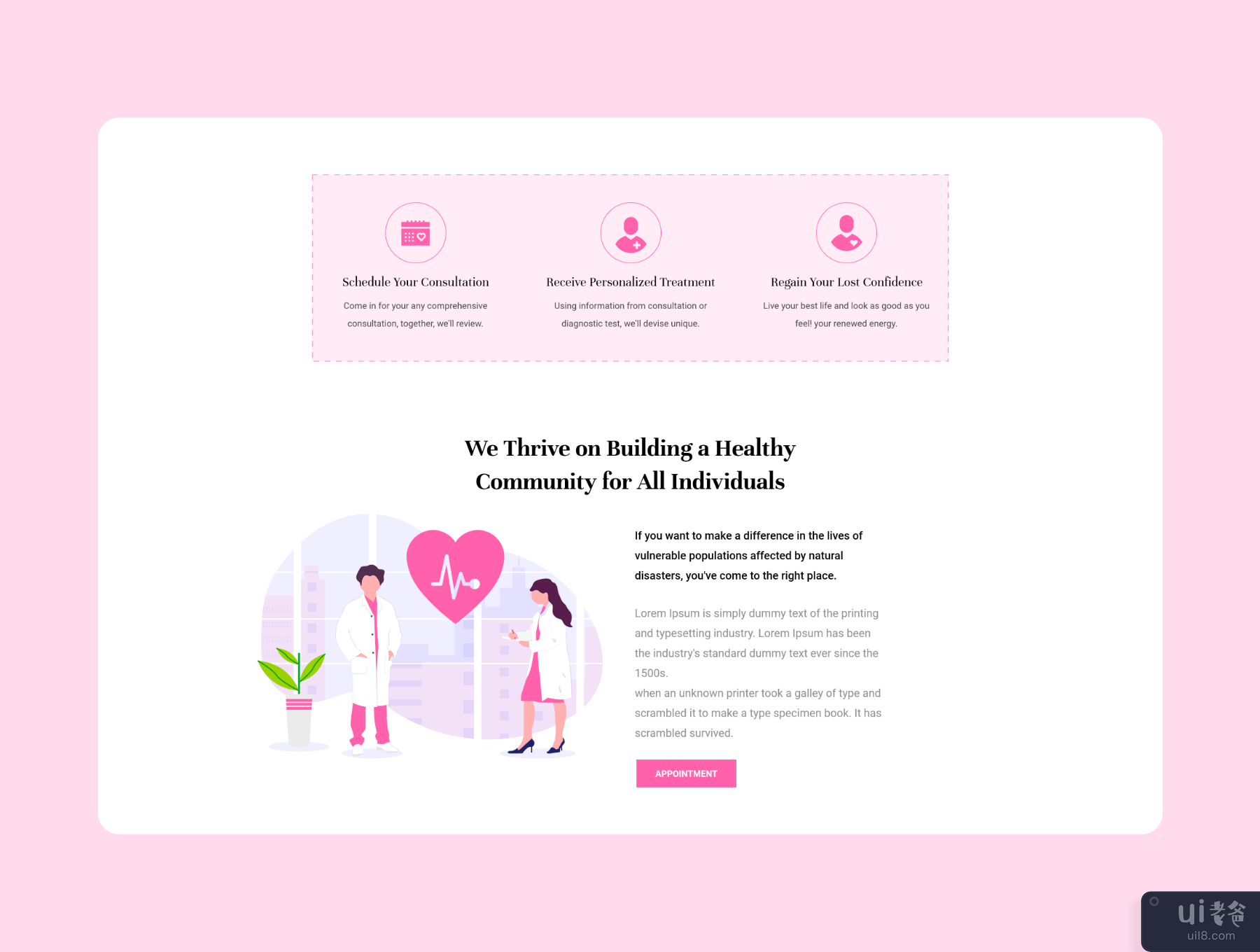 健康医疗网页 UI 设计(Be Healthy Medical Web UI Design)插图4