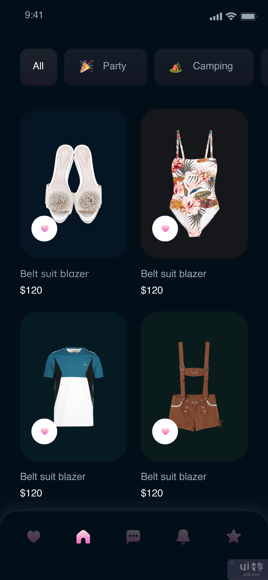 电子商务应用概念-黑暗(eCommerce App Concept - Dark)插图3