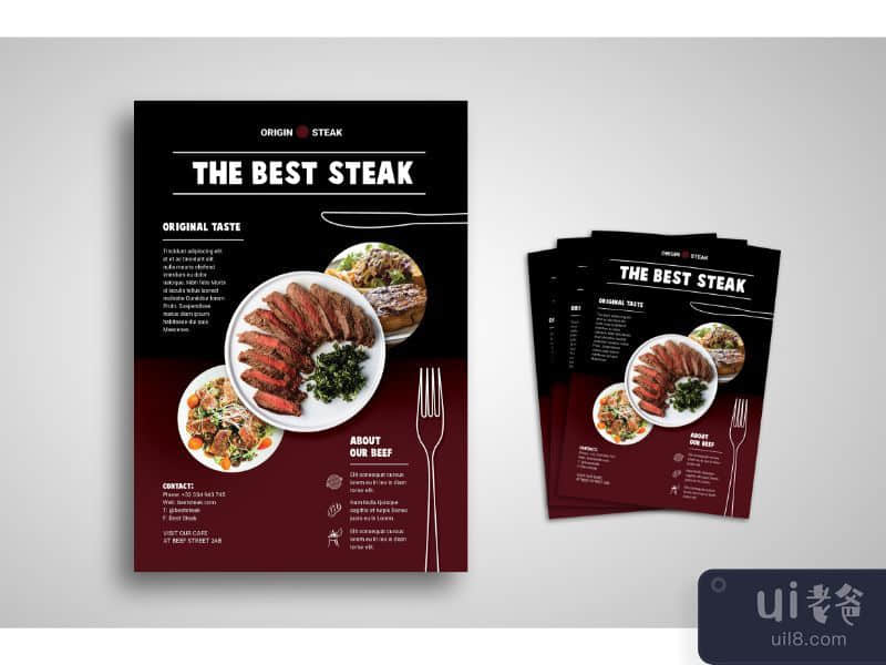 Flyer Template Original Taste Steak