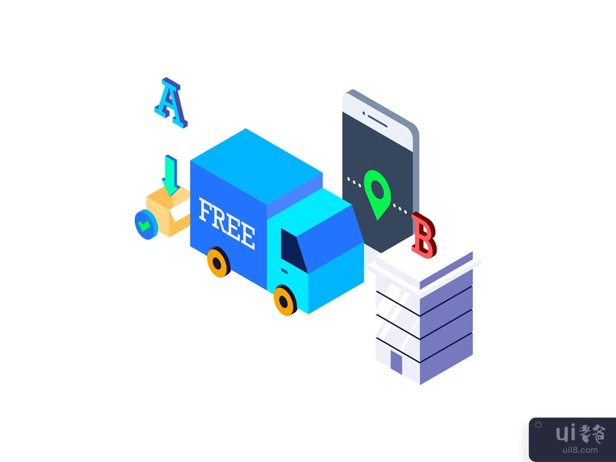 Deliverry Service Isometric Illustration