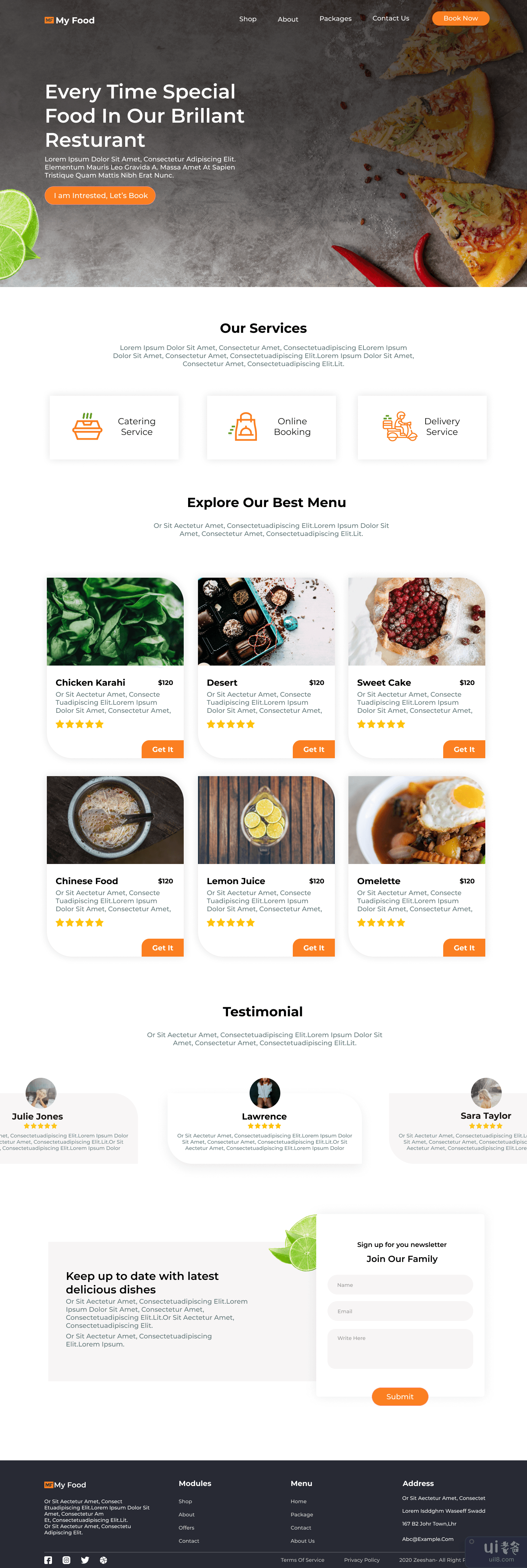 餐厅网站设计(Restaurant website Design)插图