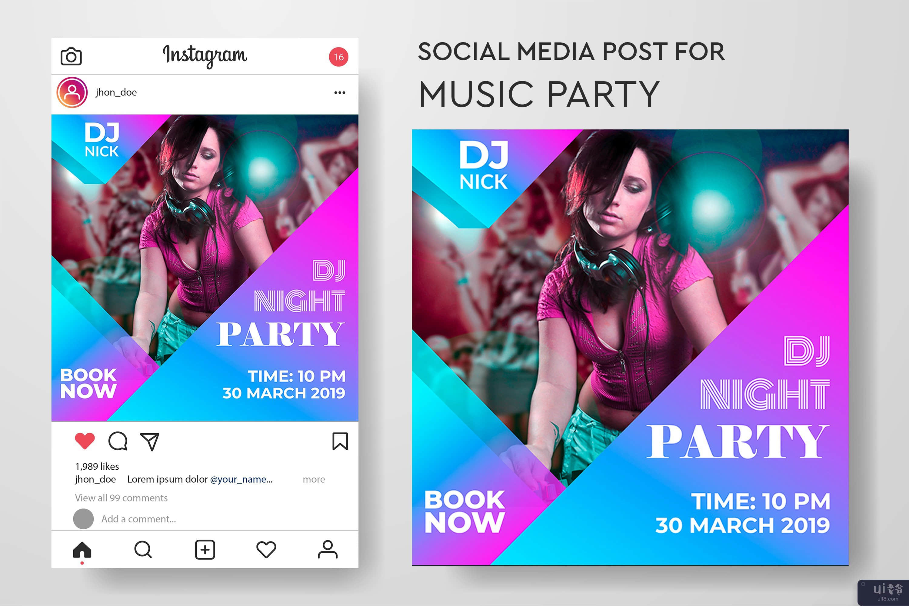 音乐派对社交媒体帖子合集(Music party social media post collection)插图