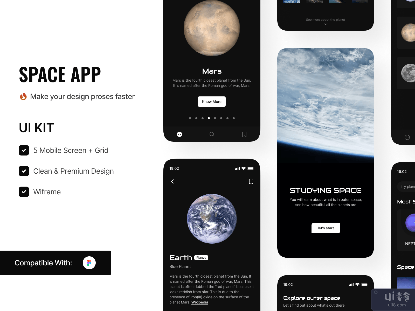Space Mobile App - UI Kit Template