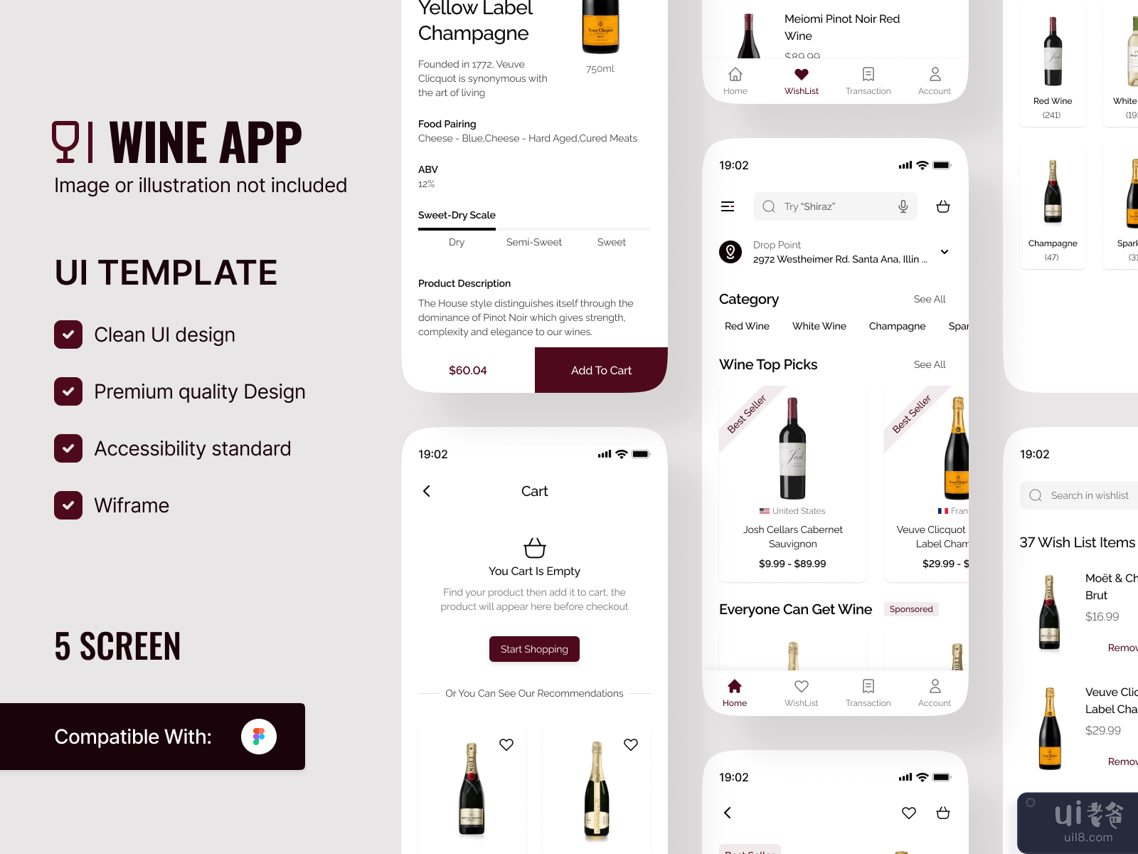 Wine Mobile App - Ui Kits Template