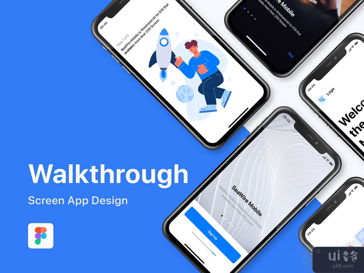 Walkthrough Mobile App Screen Template