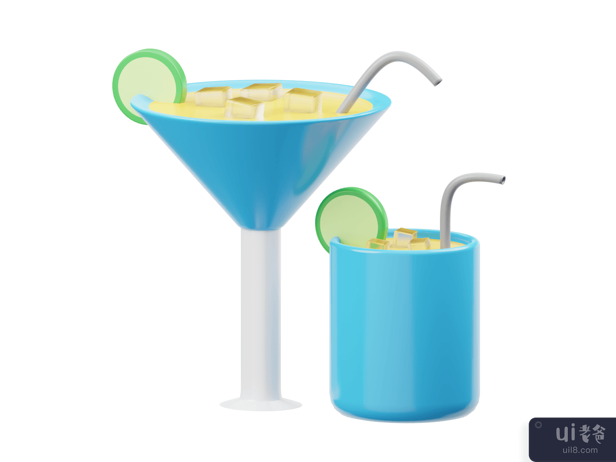 Cocktail 3D Render Illustration