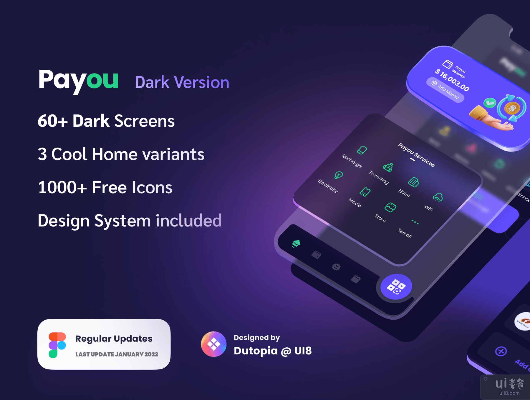 Payou 数字钱包应用程序 Dark 第 1 部分，共 7 部分(Payou digital wallet app Dark Part 1 of 7)插图4