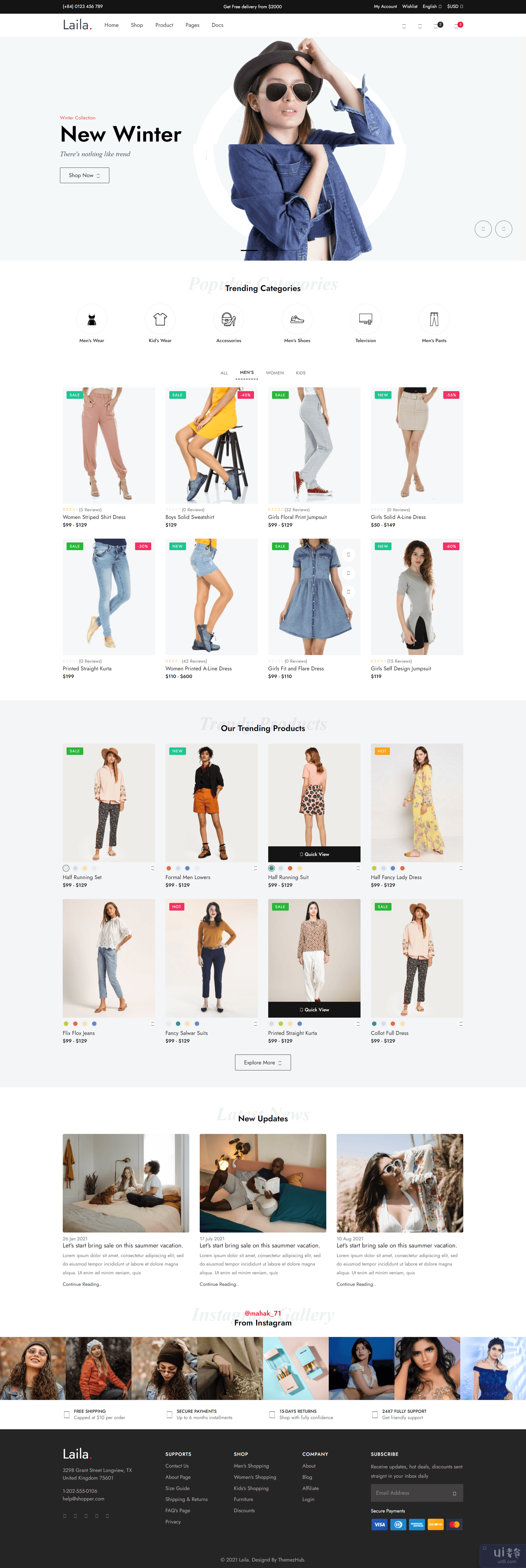 Laila - 电子商务网页模板(Laila - Ecommerce Web Template)插图