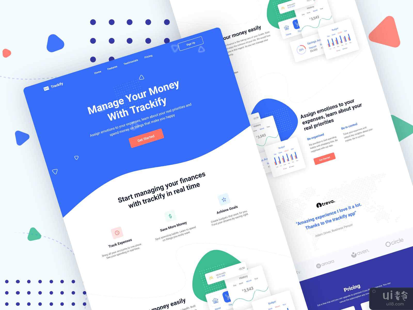Trackify - Financial App Landing Page
