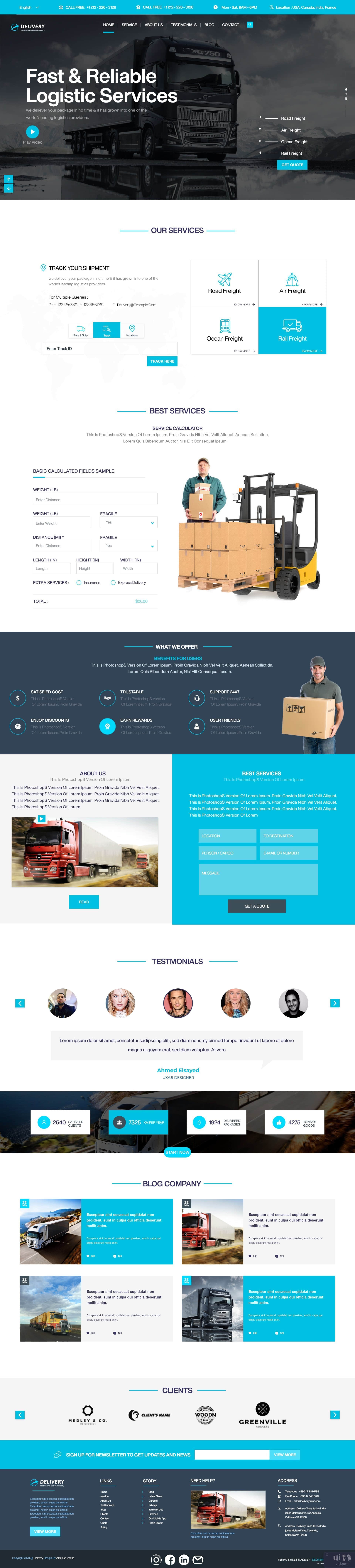 物流解决方案网站设计套件(Logistic Solution Website Design Kit)插图