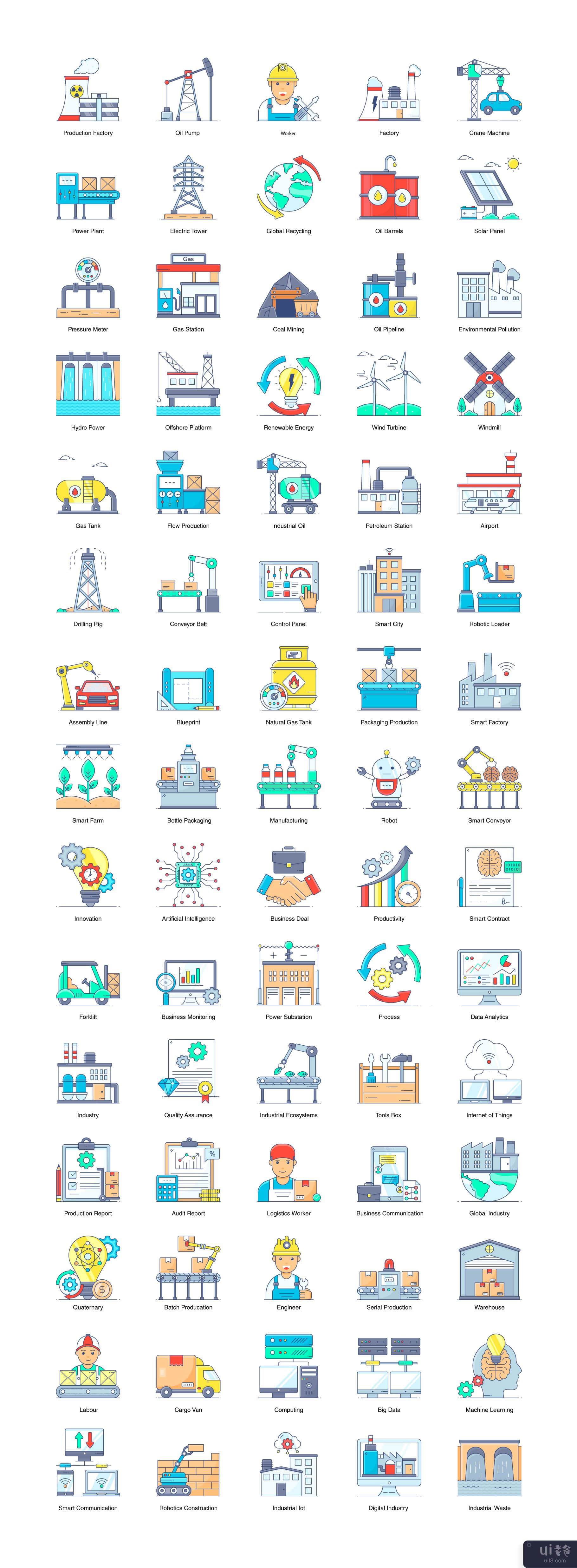工业和制造图标(Industrial and Manufacturing Icons)插图2