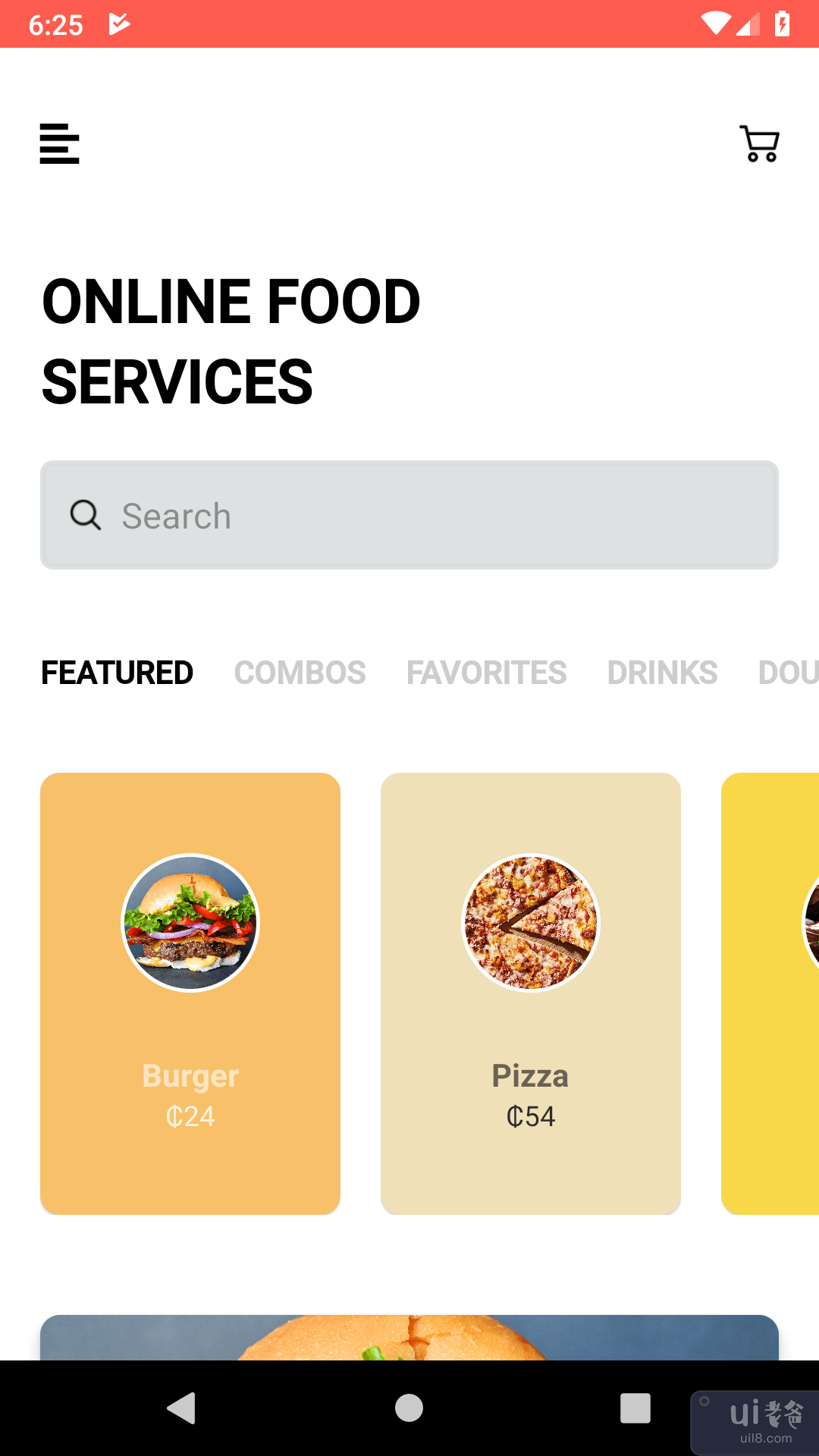 送餐 Android 用户界面(Food Delivery Android UI)插图