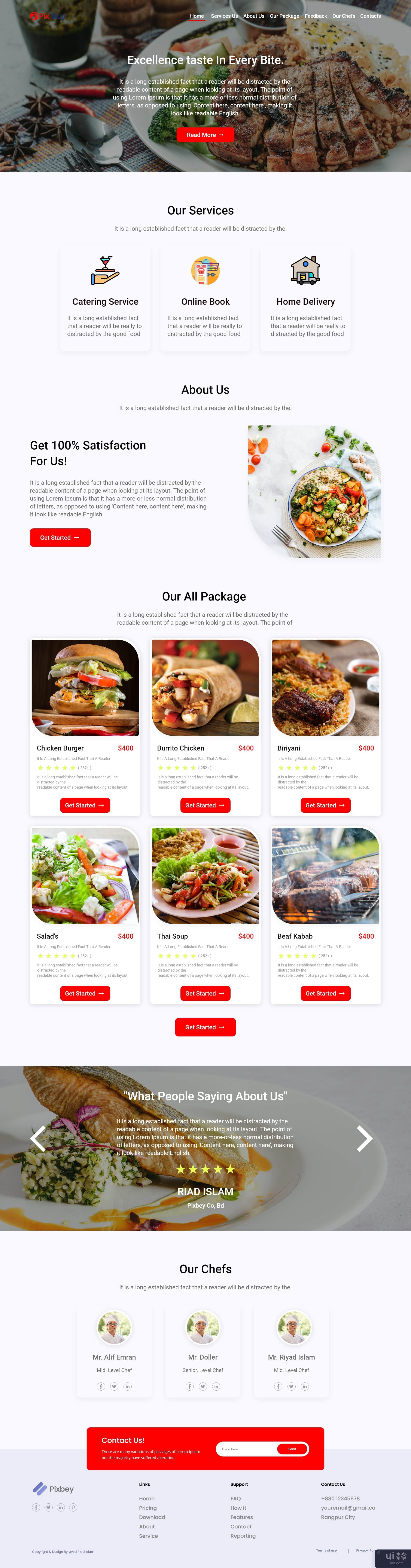 餐厅美食网站登陆页面(Restaurant Food Web Landing Page)插图