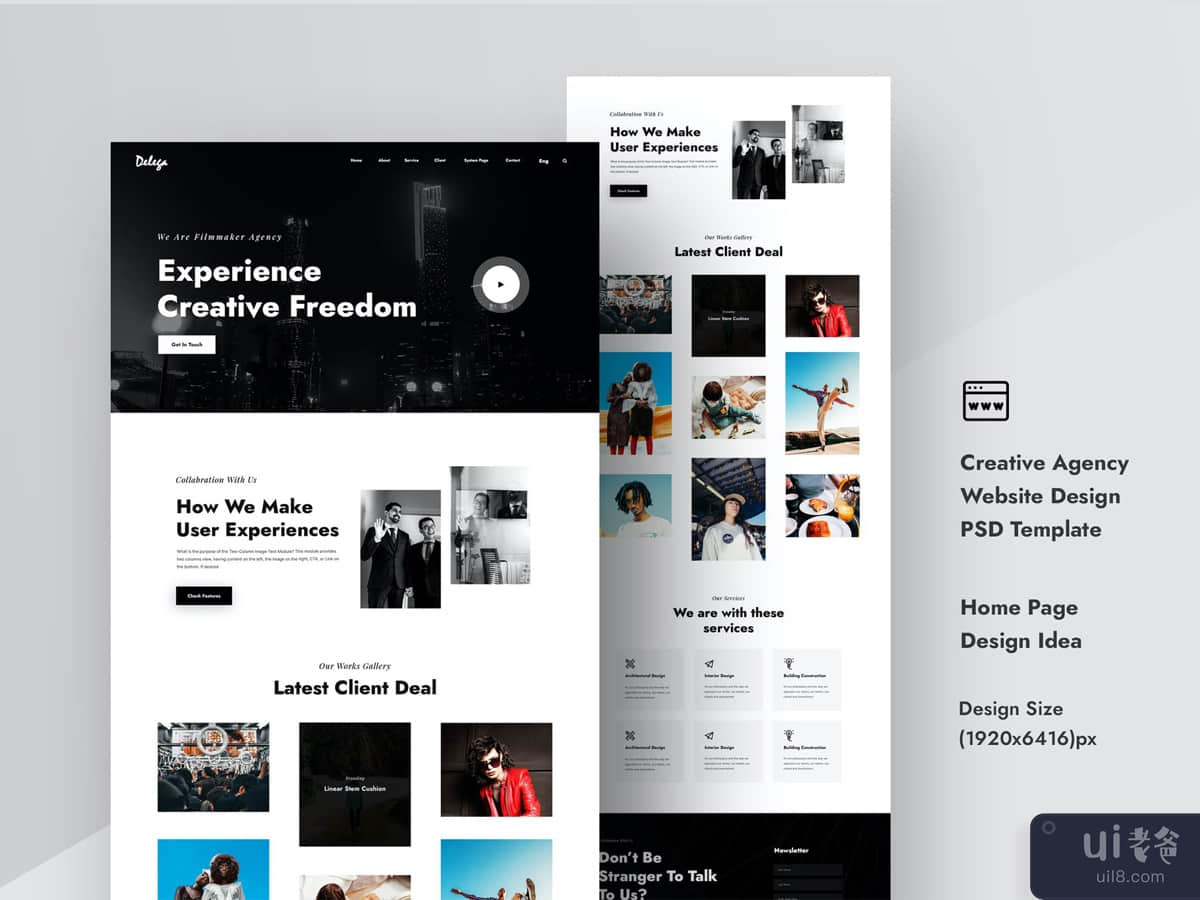 Creative Agency Website Design PSD Template UI Kit