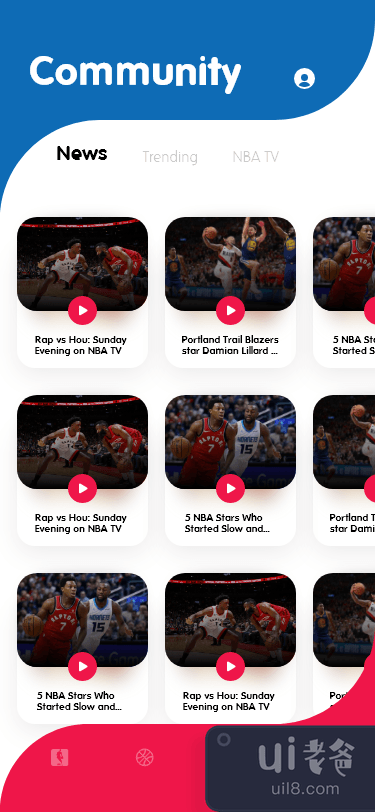 NBA 应用重新设计 |用户界面套件(NBA App Redesign | UI Kits)插图10