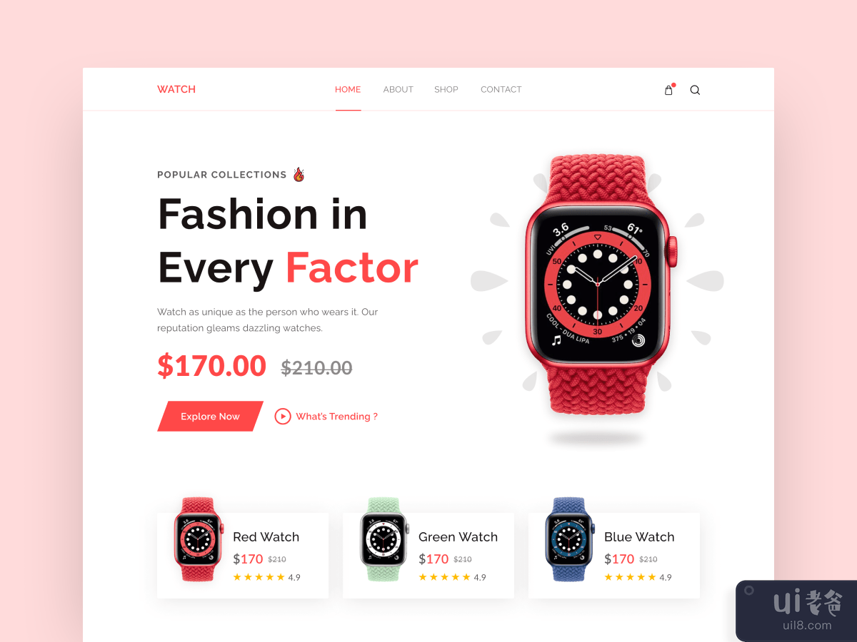 E-commerce Header Exploration - Smart Watch