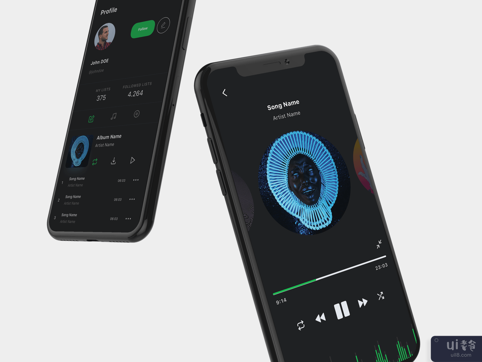 Vega Music IOS UI 套件(Vega Music IOS UI Kit)插图1