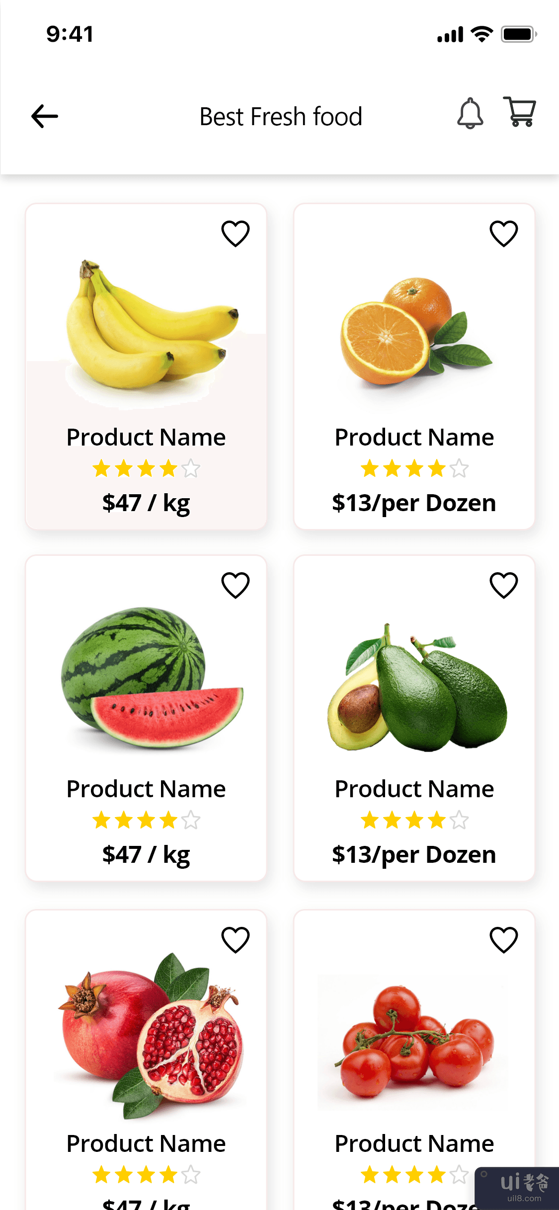 Fresh Food Store 应用程序 uikit - Grocer 应用程序 - 电子商务移动商店(Fresh Food Store app uikit - Grocer app - ECommerce Mobile shop)插图