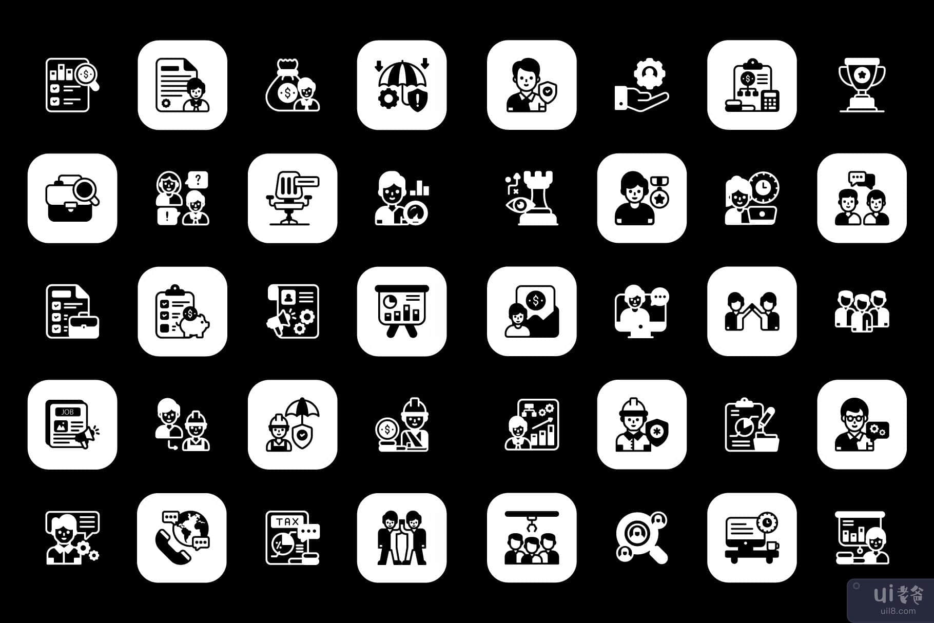 人力资源实体图标包(Pack of Human Resources Solid Icons)插图3