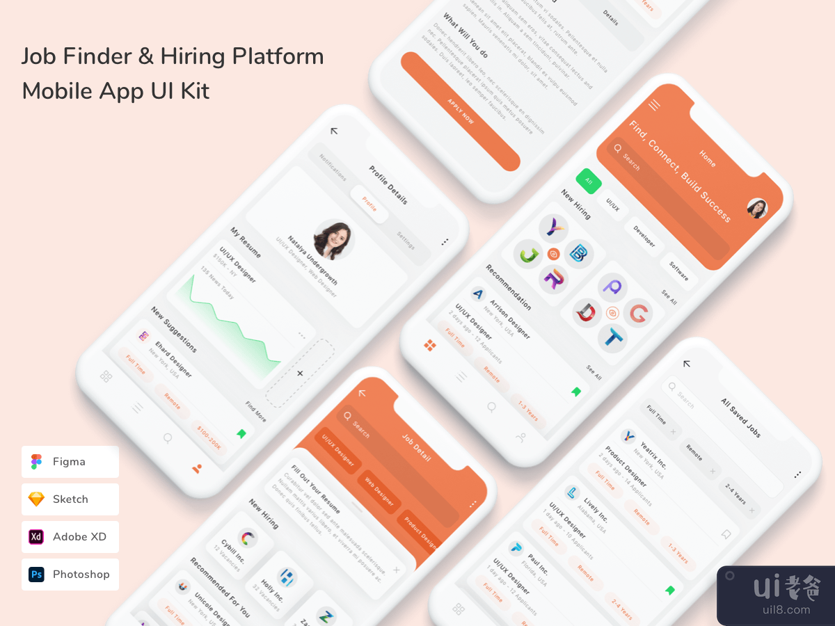 Job Finder & Hiring Platform Mobile App UI Kit