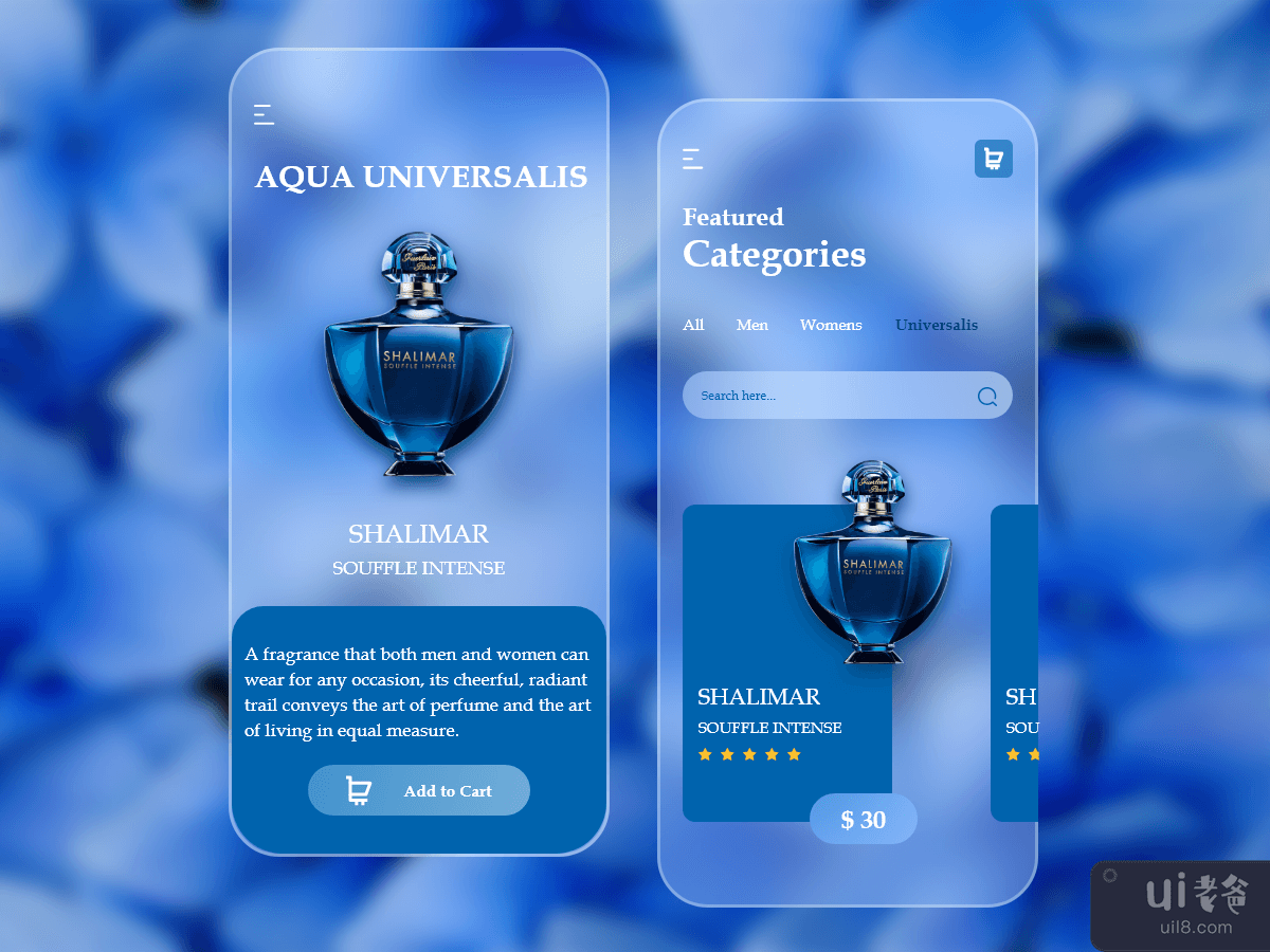 Perfume App Glassmorphism UI_UX Design