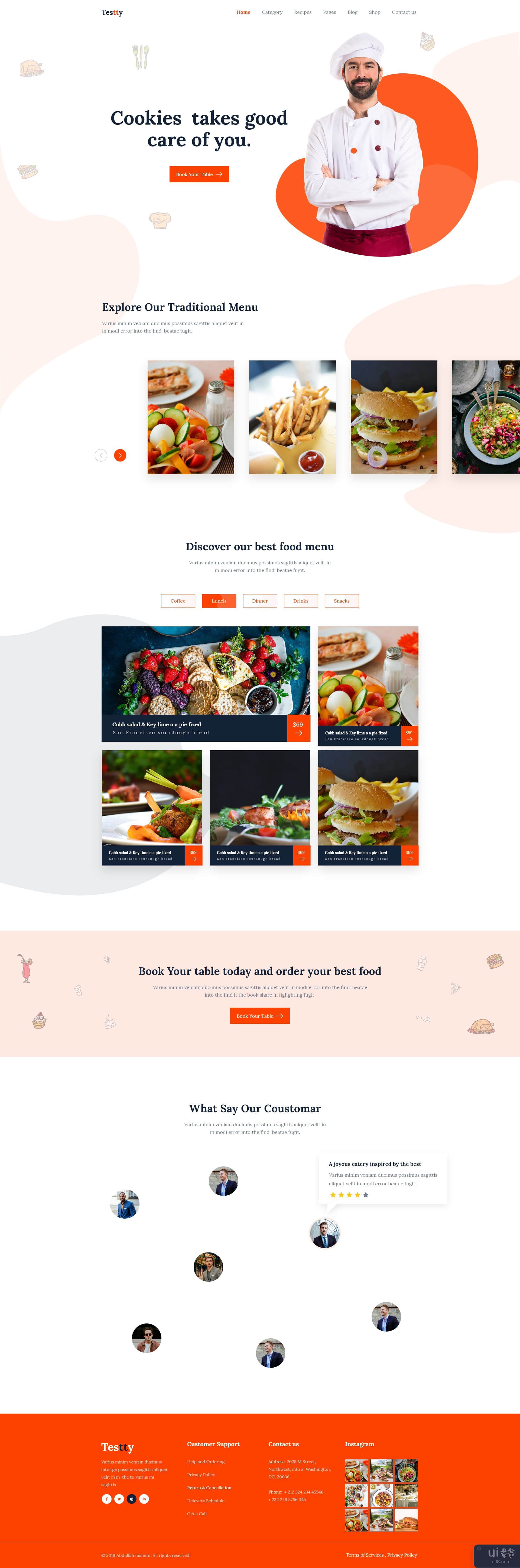 餐厅网站模板(Restaurant website template)插图