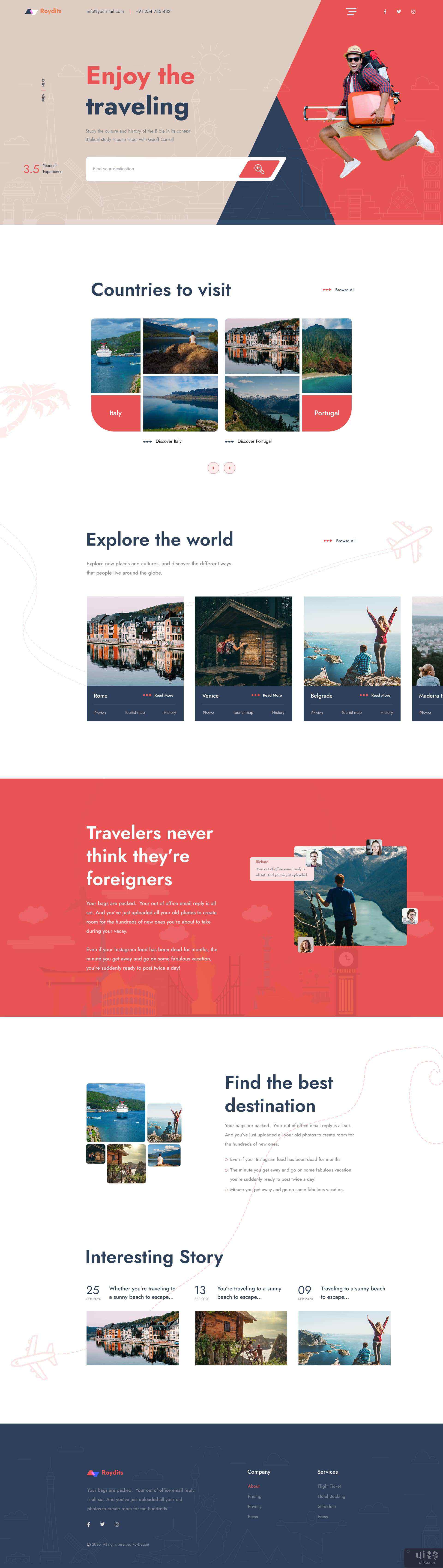 旅行社网站设计(Travel Agency Website Design)插图