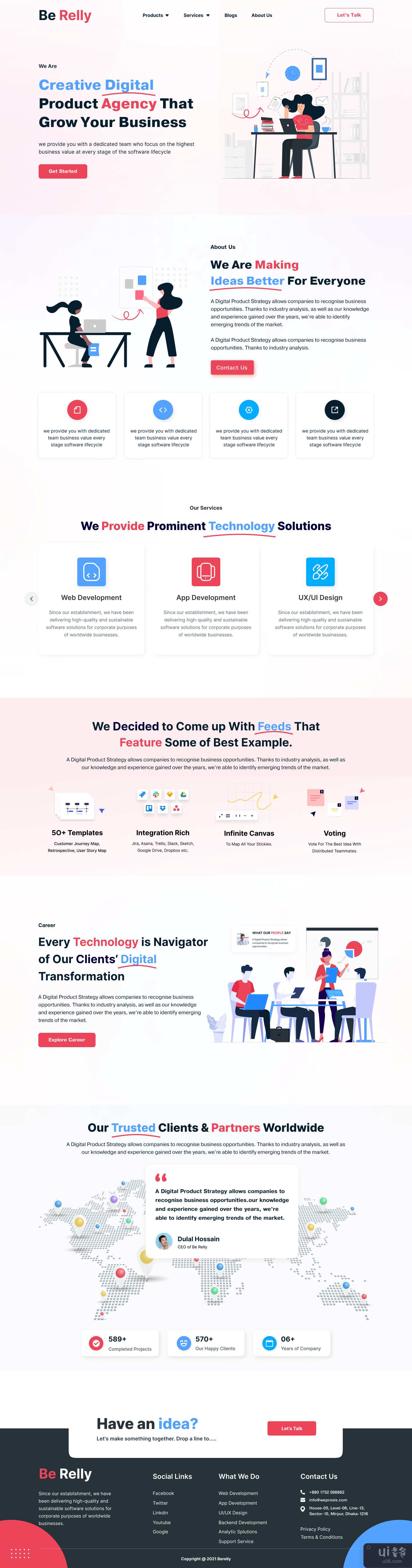 数字代理登陆页面。(Digital Agency Landing Page.)插图