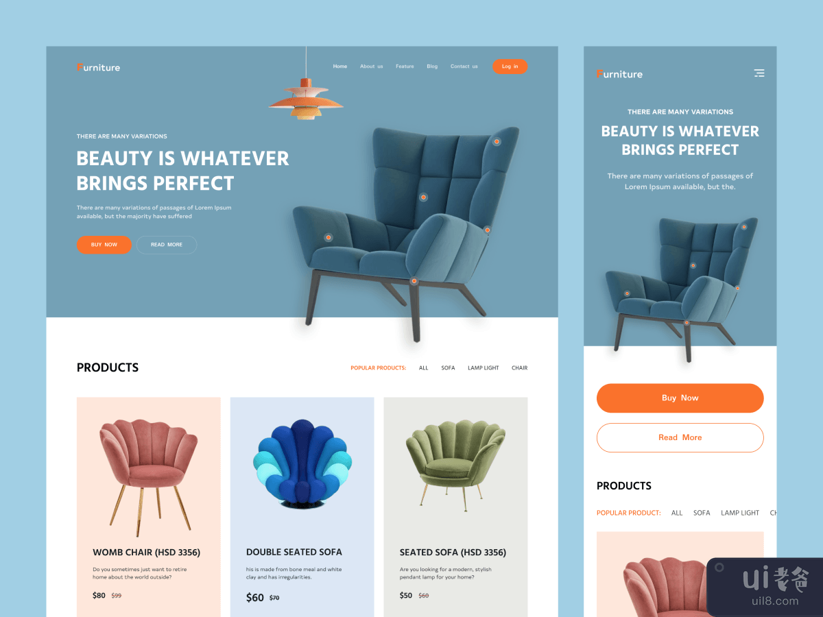 E commerce Furniture Landing Page