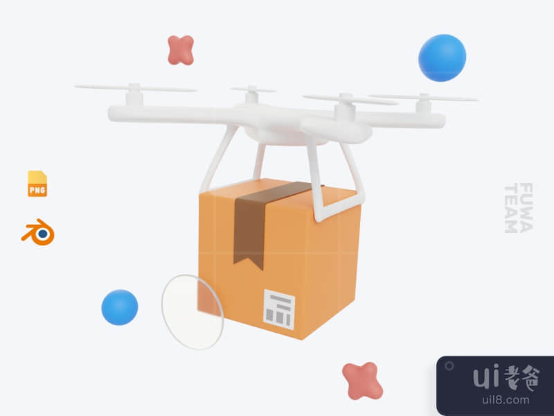 Drone Delivery - 3D Ecommerce Icon Pack