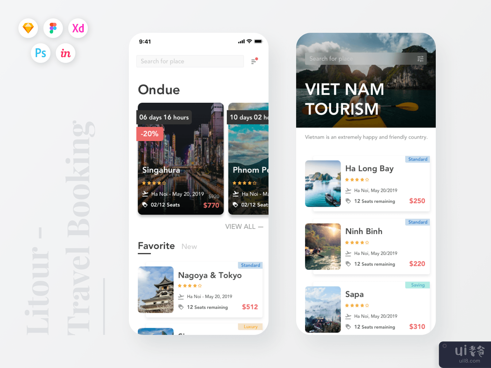 LiTour - Travel Booking App UI Kit #1