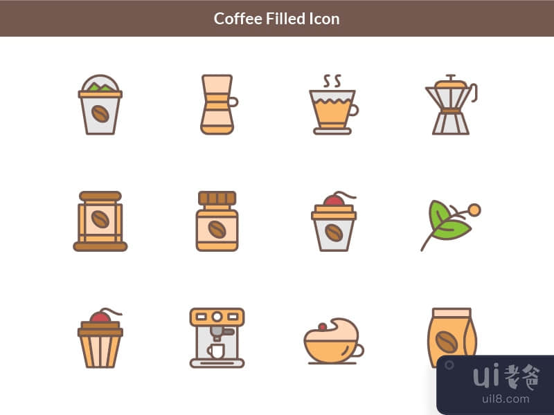 Coffee Filled Icon Pack 3